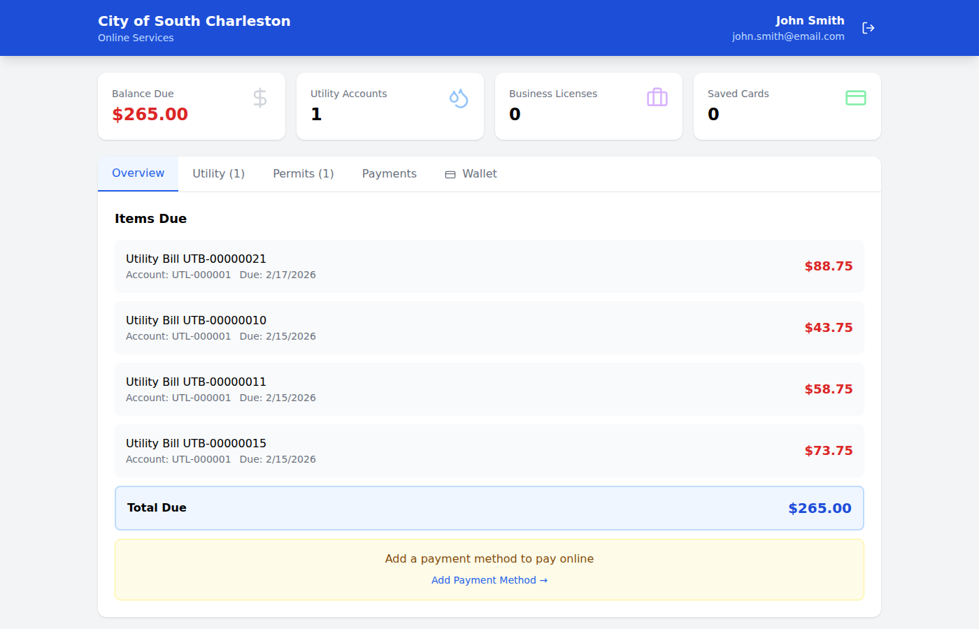 Citizen Portal Screenshot